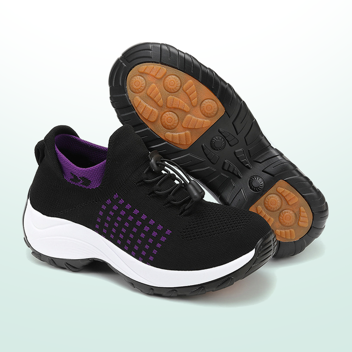 Chaussures Orthopédiques Ambulo en Tissu Tricot - Violet Noir
