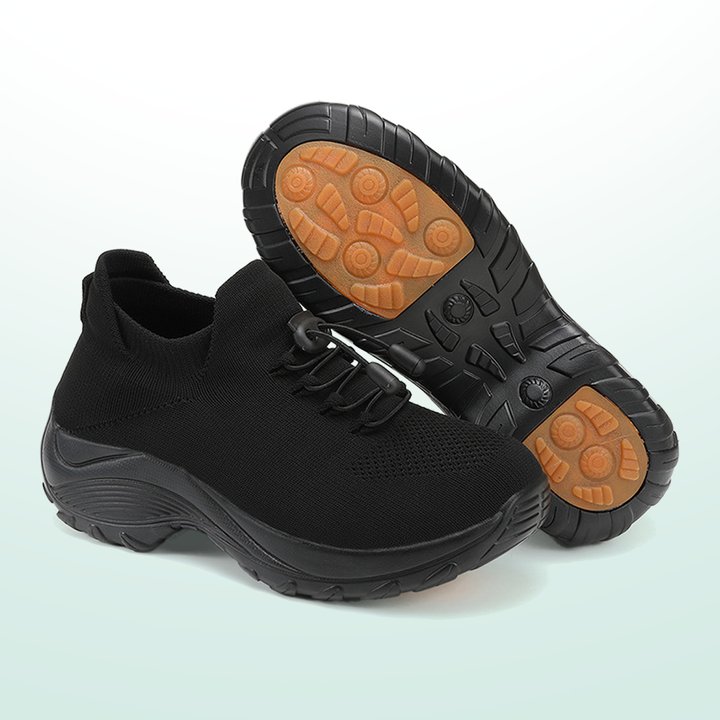 Chaussures Orthopédiques Ambulo en Tissu Tricoté - Tout Noir