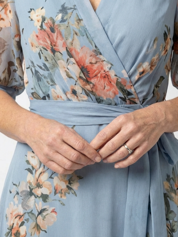 Elowen | Robe Maxi V Enveloppante à Imprimé Floral